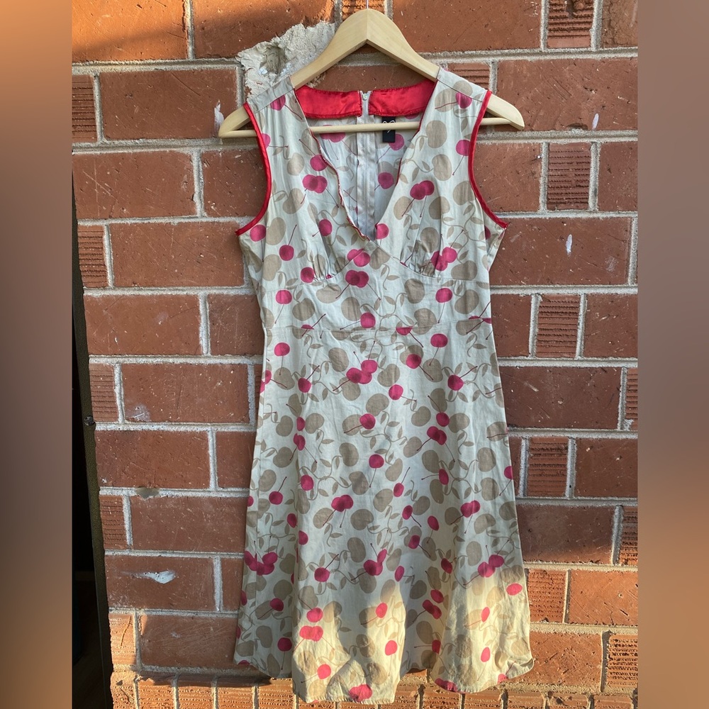 Vintage Women’s Pinup Cherry Cotton Dress size S/M
